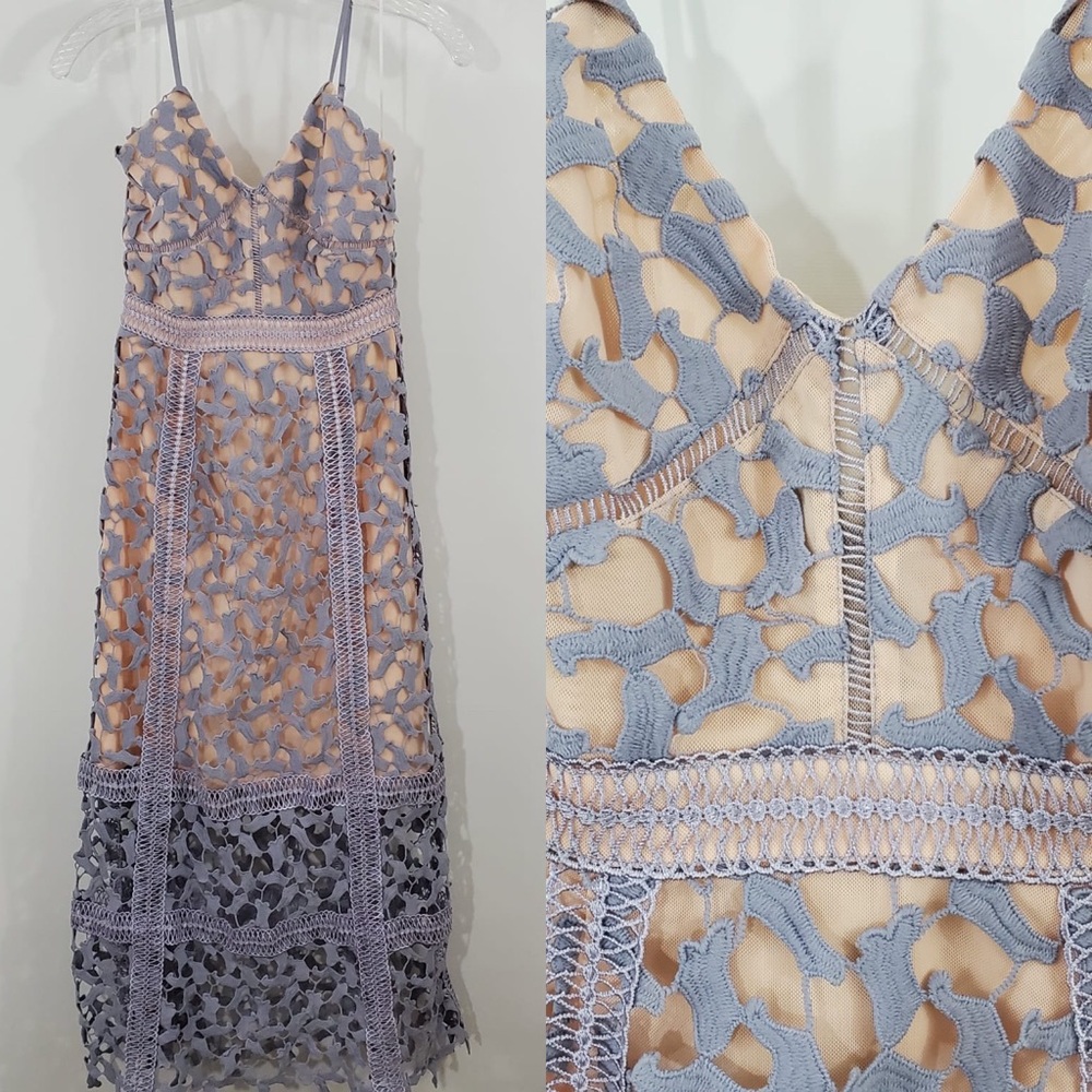 Elliot embroidered peach and lavender dress Sz Xsmall
